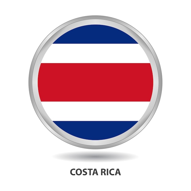 Costa rica flag design is used as badge, button, icon, wall painting