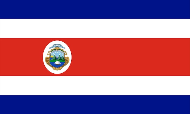 独立記念日や選挙のためのコスタリカ国旗のシンプルなイラスト