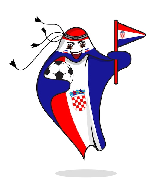 Vector costa rica flag with mascot world cup vector.