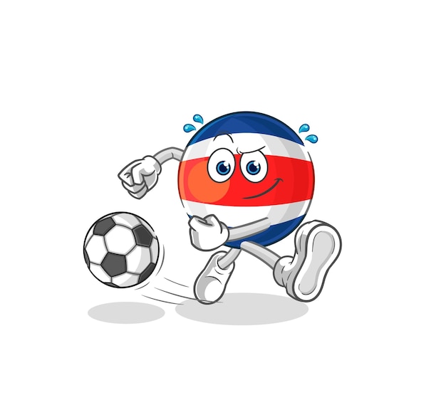 Costa rica kicking the ball cartoon cartoon mascot vector