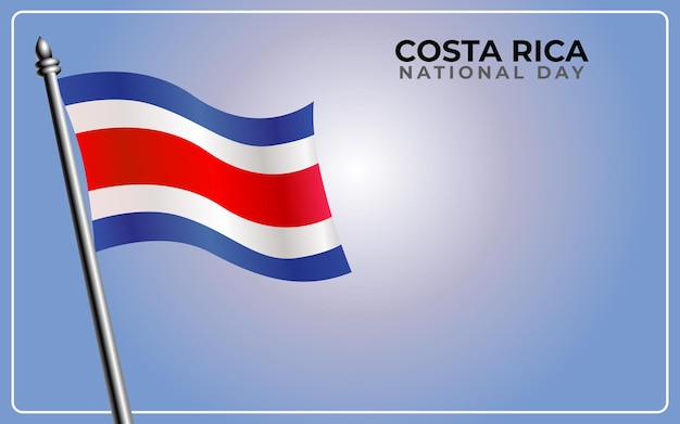 Национальный флаг Коста-Рики изолирован на градиентном цветном фоне