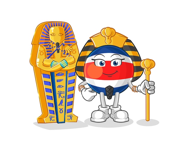 Vector costa rica oud egypte cartoon cartoon mascotte vector