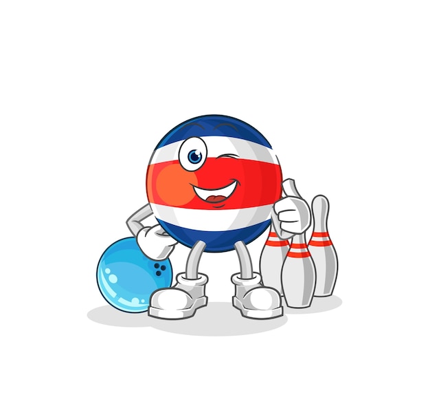 Costa rica play bowling illustration character vector