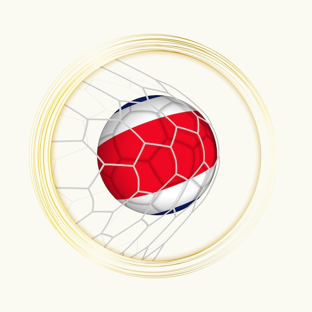 Costa Rica scoren doel abstract voetbal symbool met illustratie van Costa Rica bal in voetbal net