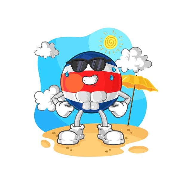 Costa rica sunbathing in summer character vector