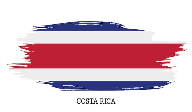 Costa Rica vlag vector grunge penseelstreek