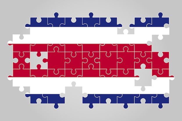 Costa Rica vlag vorm van puzzel vector puzzel kaart Costa Rica vlag voor kinderen