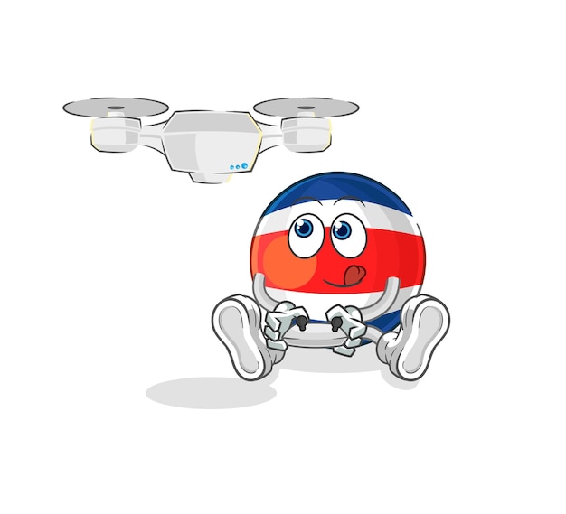 Vector costa rica with drone character cartoon mascot vector