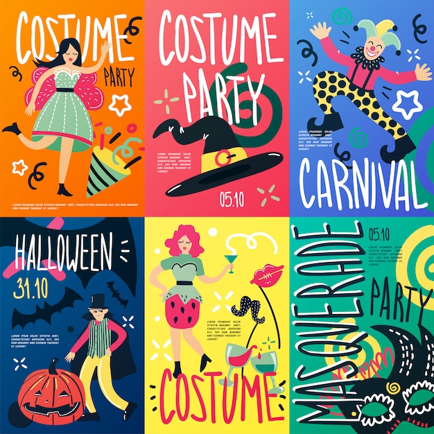 Costume Party Placards Set