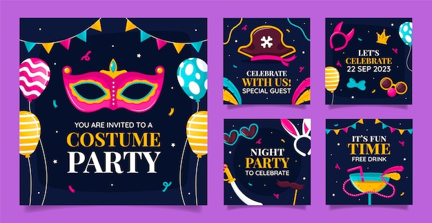 Vector costume party template design