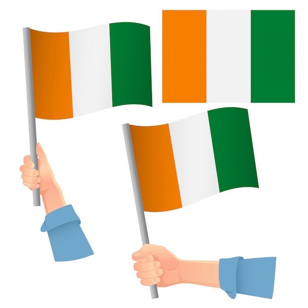 Cote d'ivoire - Ivory Coast flag in hand set