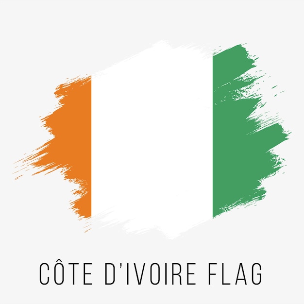 Векторный флаг Кот-д'Ивуара. Флаг Кот-д'Ивуара на День независимости. Гранж-флаг Кот-д'Ивуара