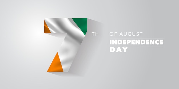 Cote Divoire happy independence day greeting card banner  illustration