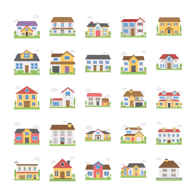 Cottage Buildings Icons