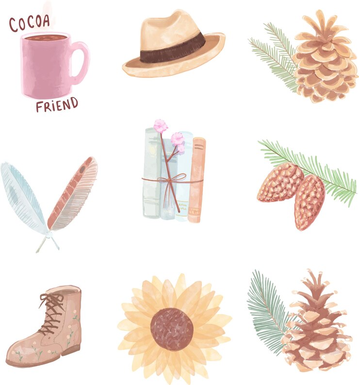 Cottage clipart vintage retro