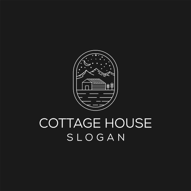 cottage house logo vector flat icon logo design