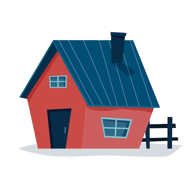 Vector cottage huis platte cartoon stijl vectorillustratie