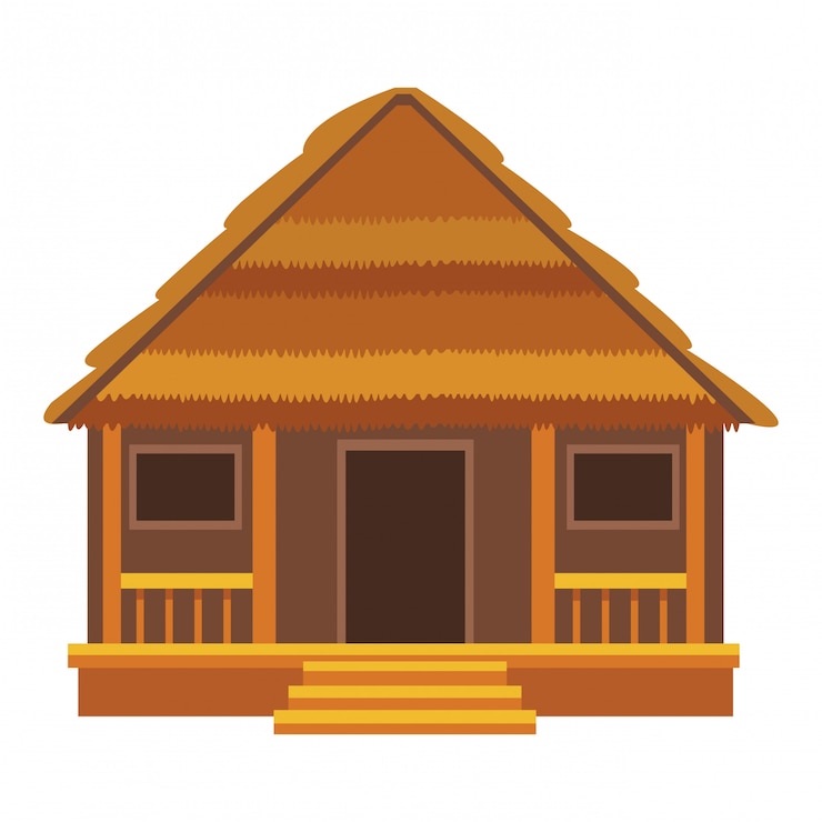 Vector cottage isolated icon