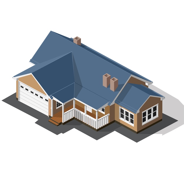 Vector cottage isometric vector