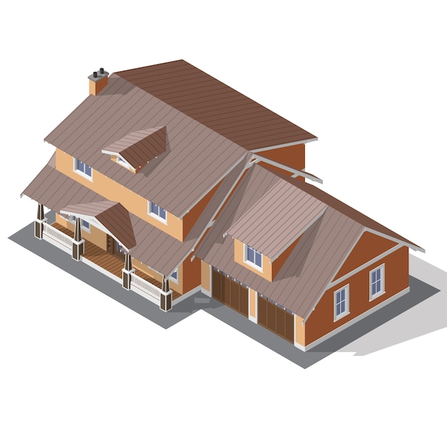 Vector cottage isometric vector