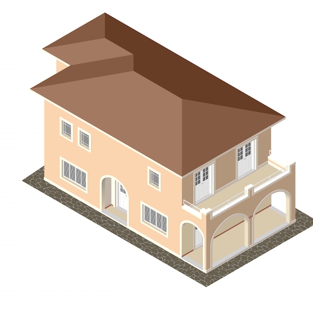 Cottage isometric vector