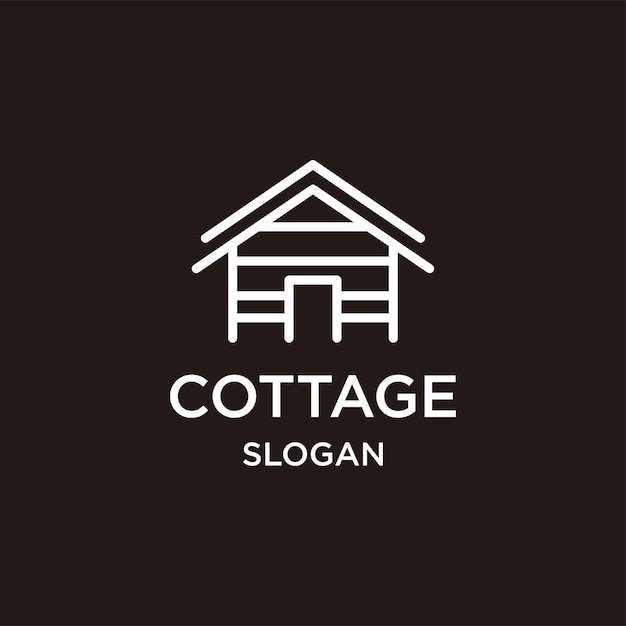 Vector cottage logo icon flat design template