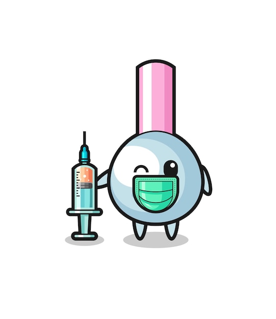 Cotton bud mascot as vaccinator