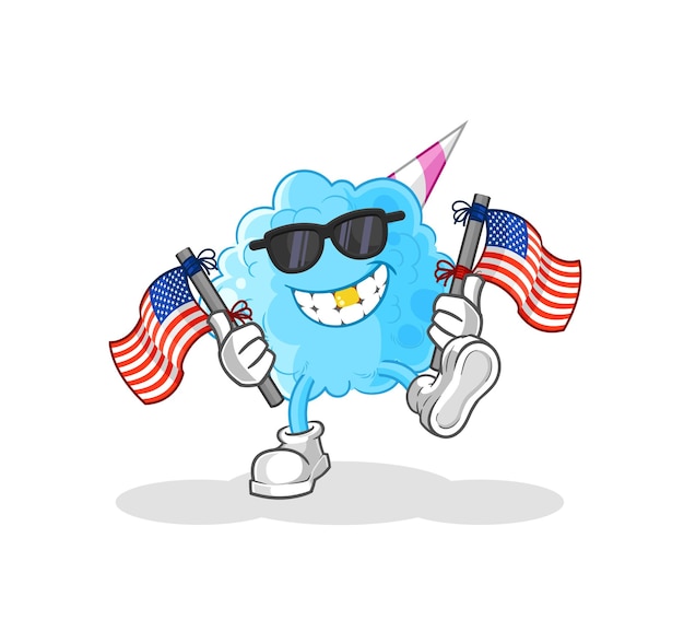 Cotton candy american youth cartoon mascot vector