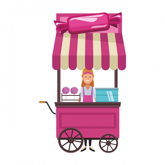 cotton candy cart cartoon