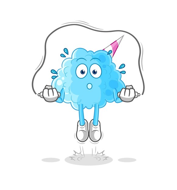 Cotton candy jump rope exercise character vector