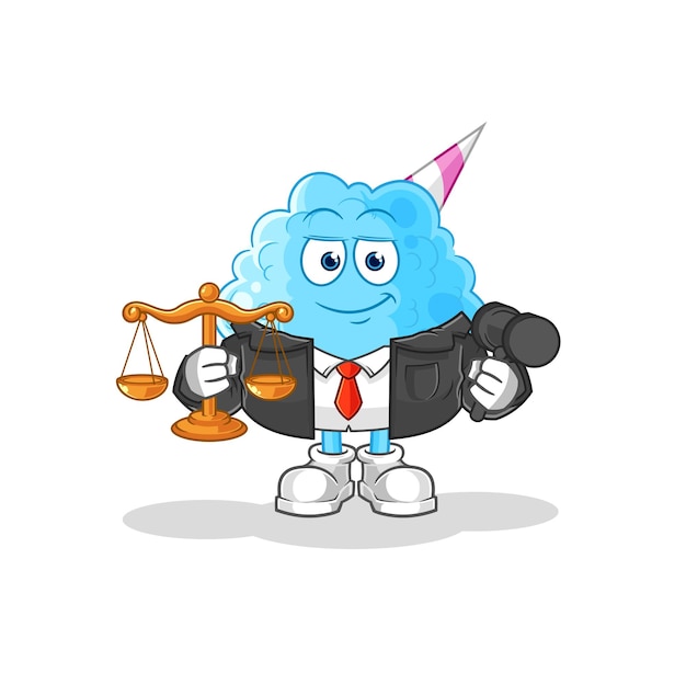 Cotton candy lawyer cartoon cartoon mascot vector