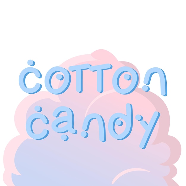 Vector cotton candy. logo for dessert. flat vector illustration for your design. print poster, flyers, stickers, teeshirt.