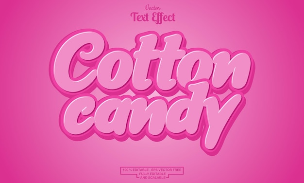 cotton candy modern cartoon editable text effect design