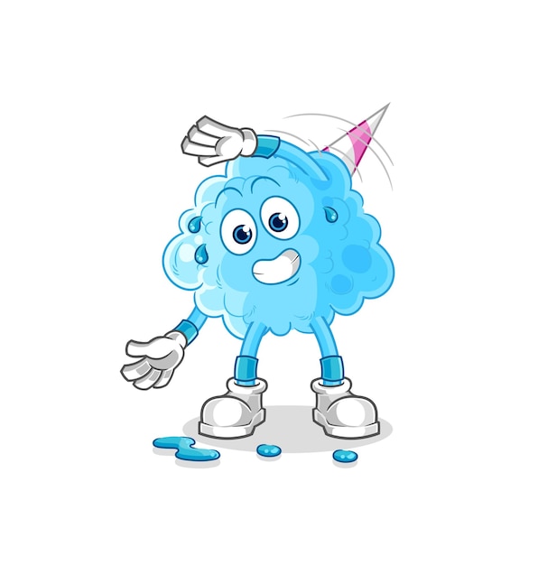 Cotton candy stretching character cartoon mascot vector