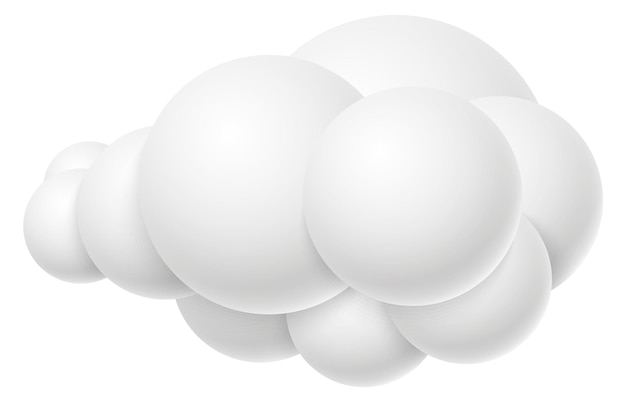 Хлопковое облако пушистый белый 3d рендеринг пузырь