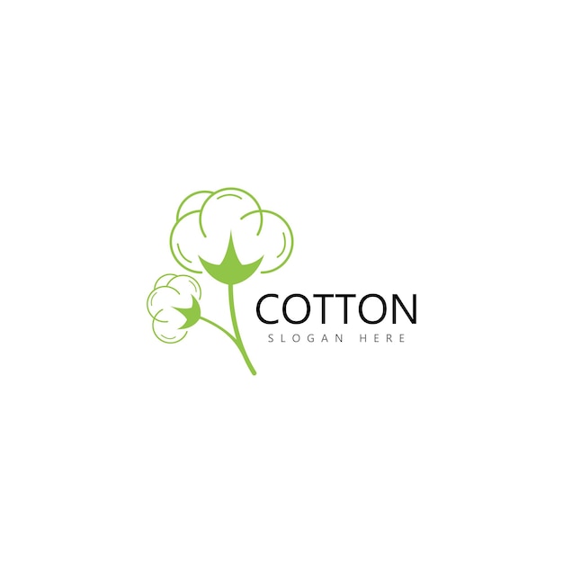 Cotton flower vector icon logo design