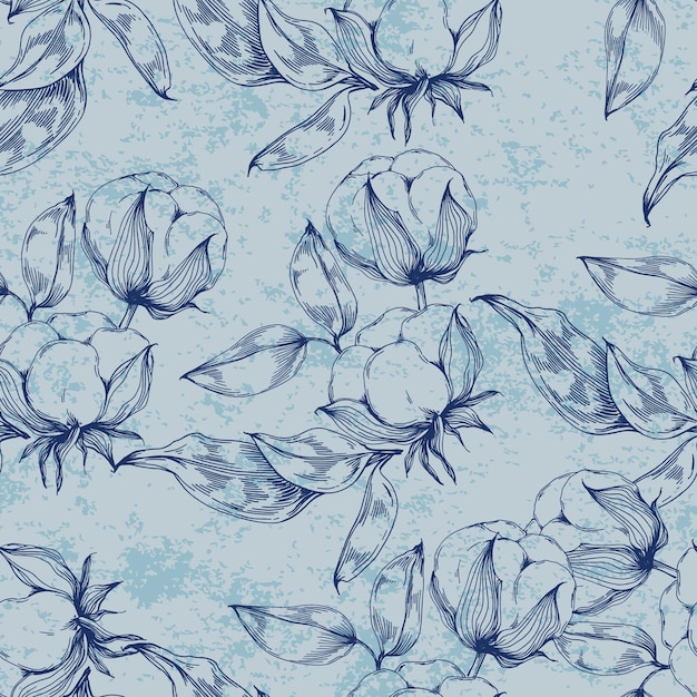 綿の花のシームレスなパターン