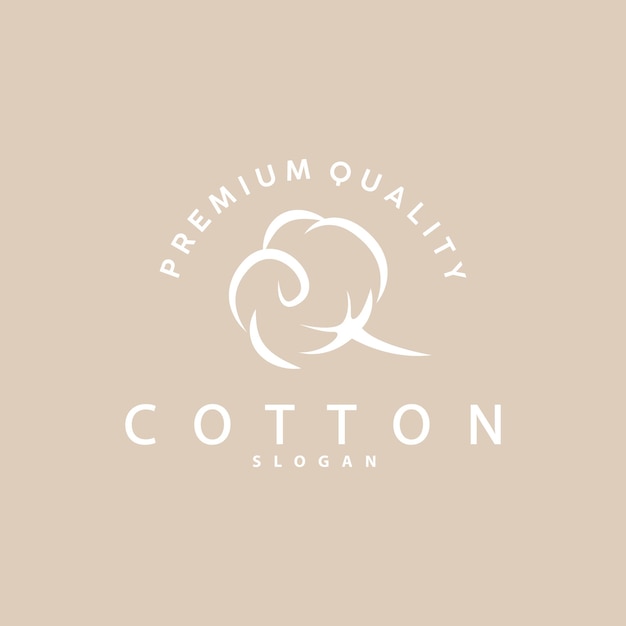 Vector cotton logo minimalist design simple illustration template