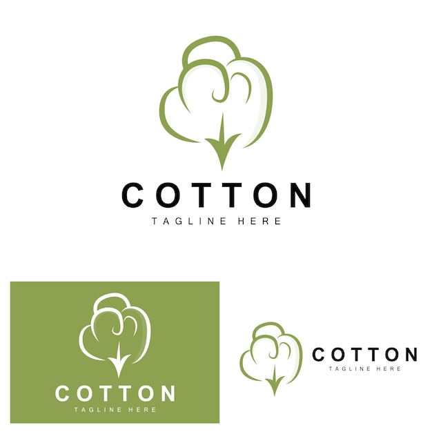 Premium Vector | Cotton logo soft cotton flower design vector natural ...