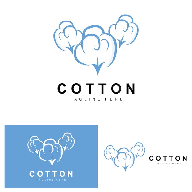 Premium Vector | Cotton logo soft cotton flower design vector natural ...