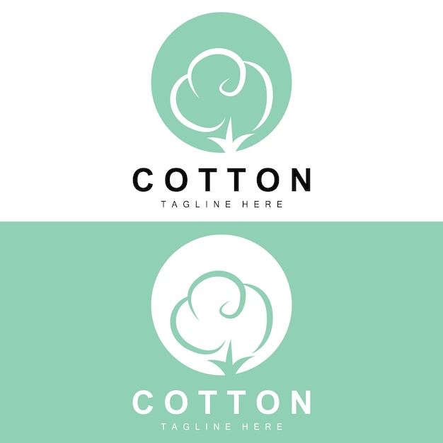 Cotton Logo Soft Cotton Flower Design Vector Natural Organic Plants Apparel Materials And Beauty Textiles