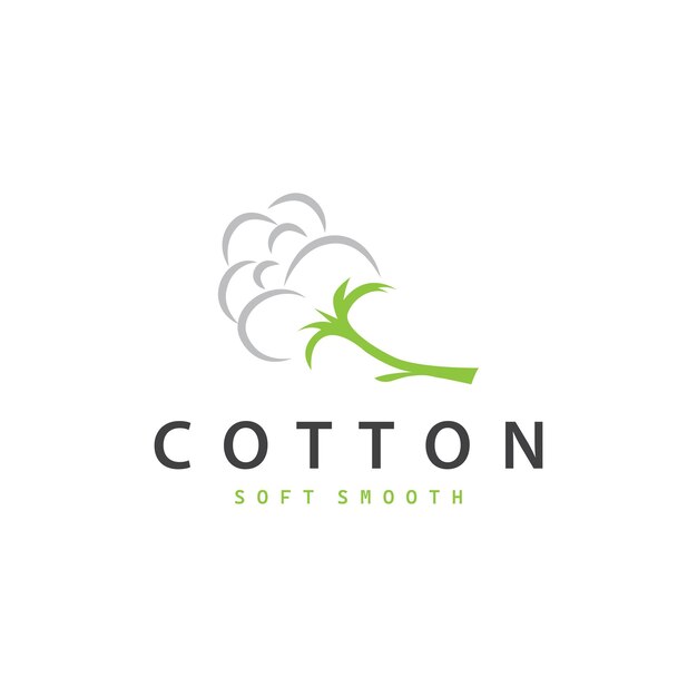 Premium Vector | Cotton logo soft and smooth cotton plant design for ...