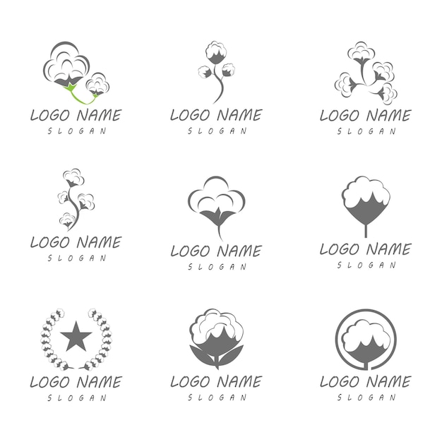 Cotton Logo Template vector symbol nature