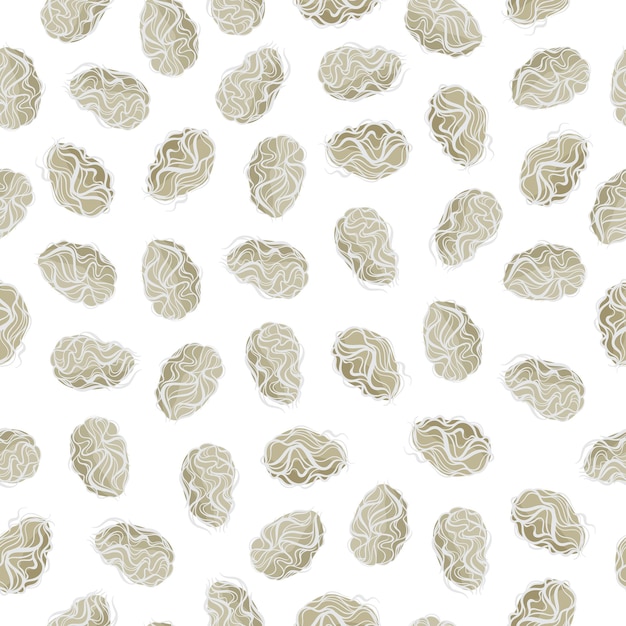 Cotton seeds vector cartoon seamless pattern for template farmer market design, label and packing. Natural energy protein organic super food.