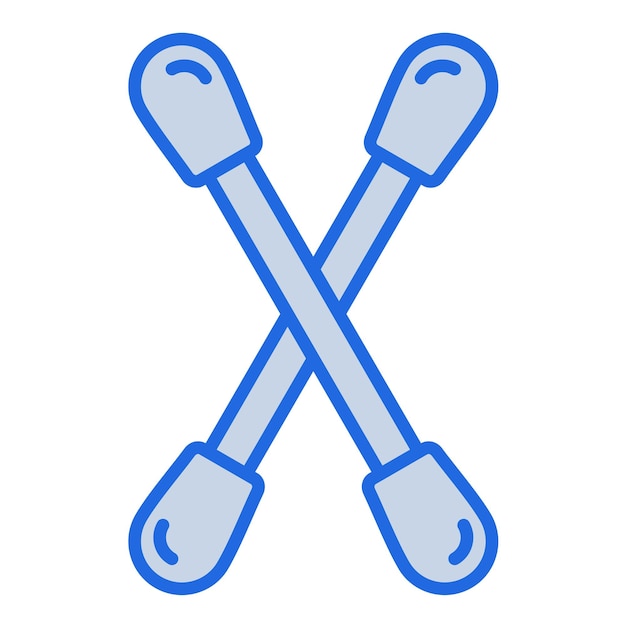 綿のスワブの青い色のイラスト