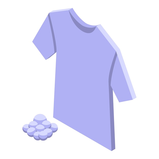 Vector cotton tshirt icon isometric vector soft fabric natural material