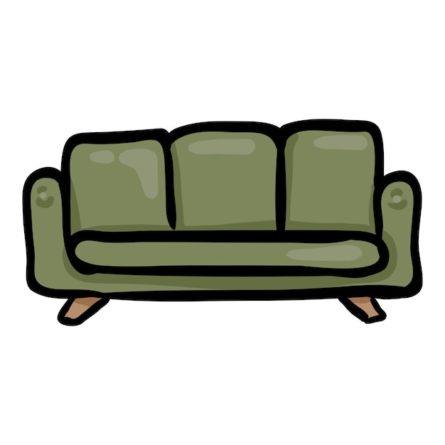 Vector couch hand drawn doodle icon