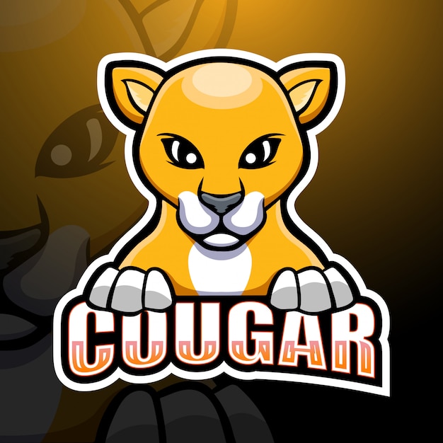 Vettore illustrazione di esport mascotte cougar