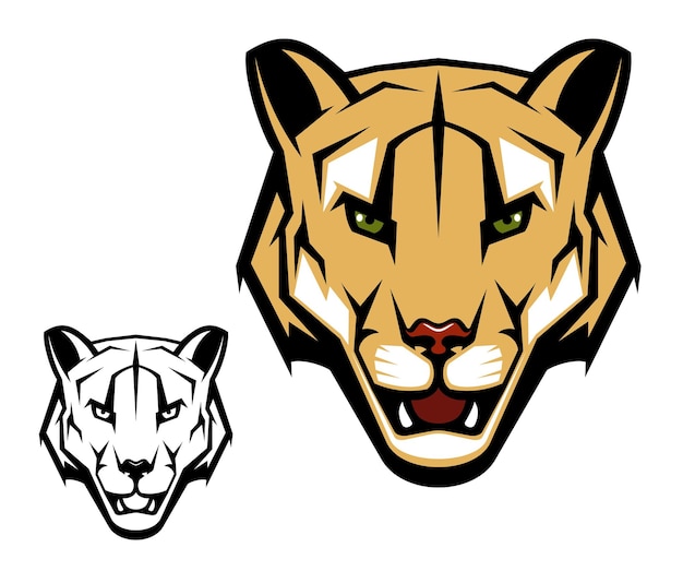 Vector cougar puma or mountain lion animal head mascot