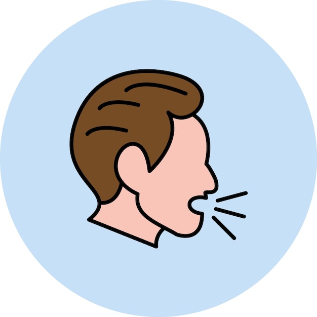 Vector cough flat illustration